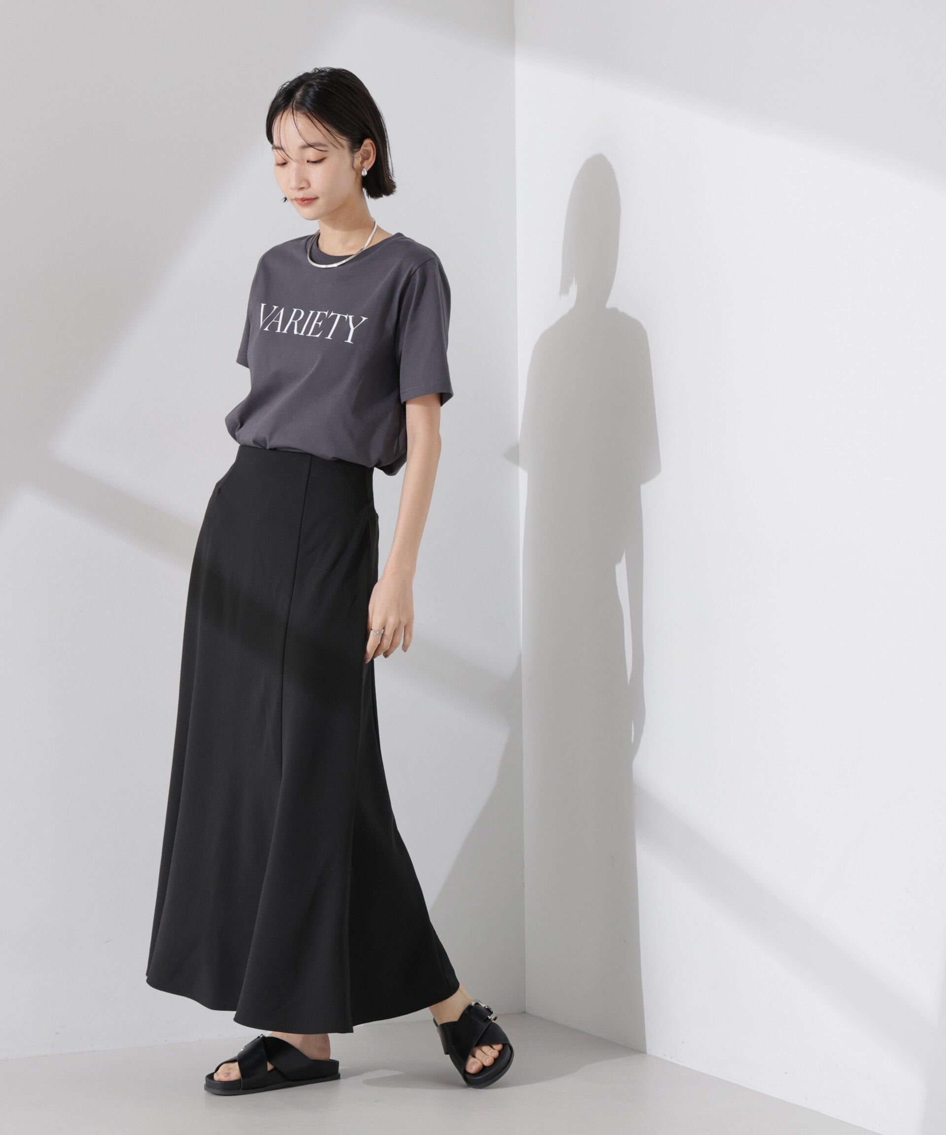 nano･universe「カットジョーゼットフレアスカート（セットアップ可）」|スカート|