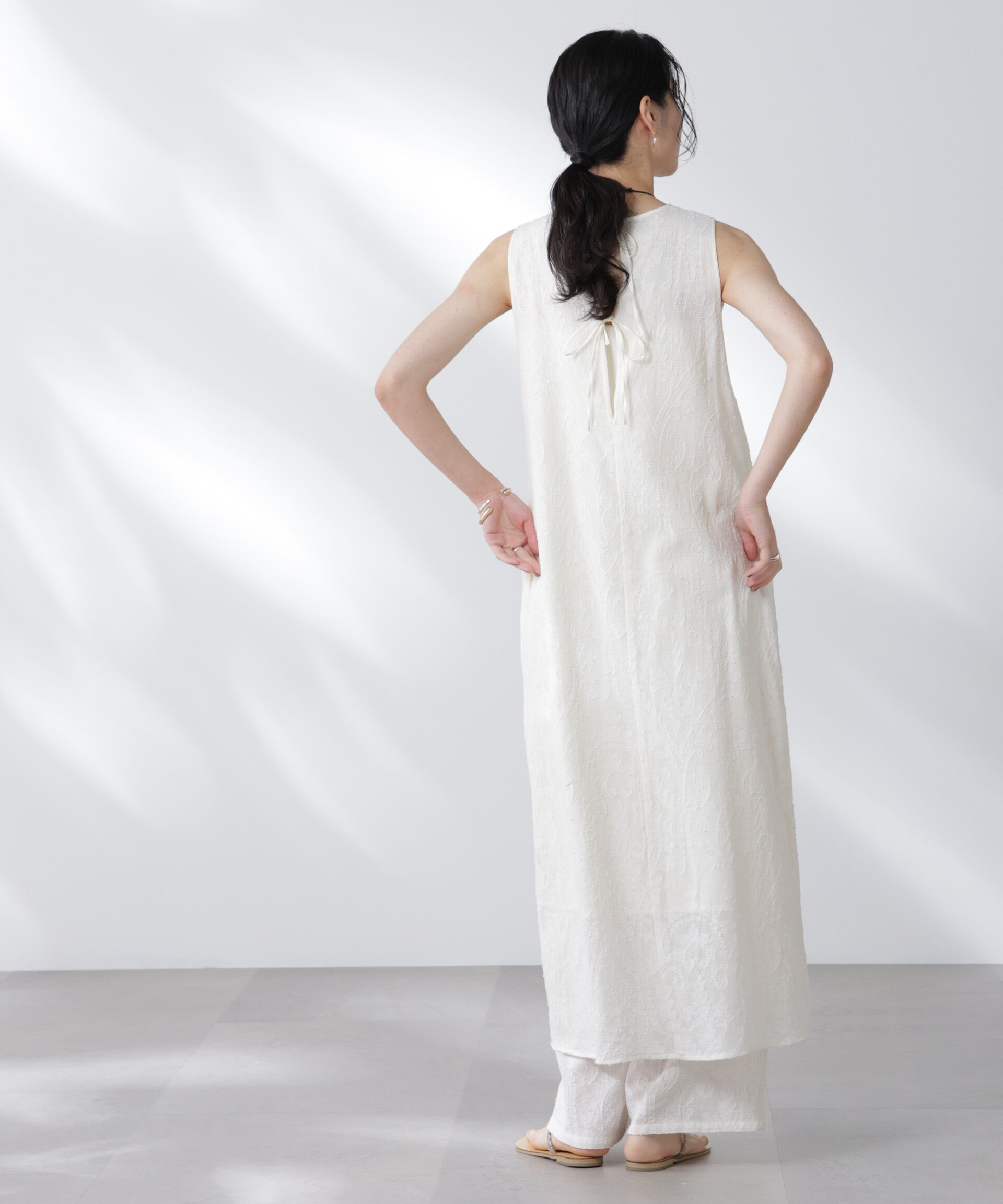 nano･universe「made in india カットワークジャカードワンピース(セットアップ可)」|ワンピース|