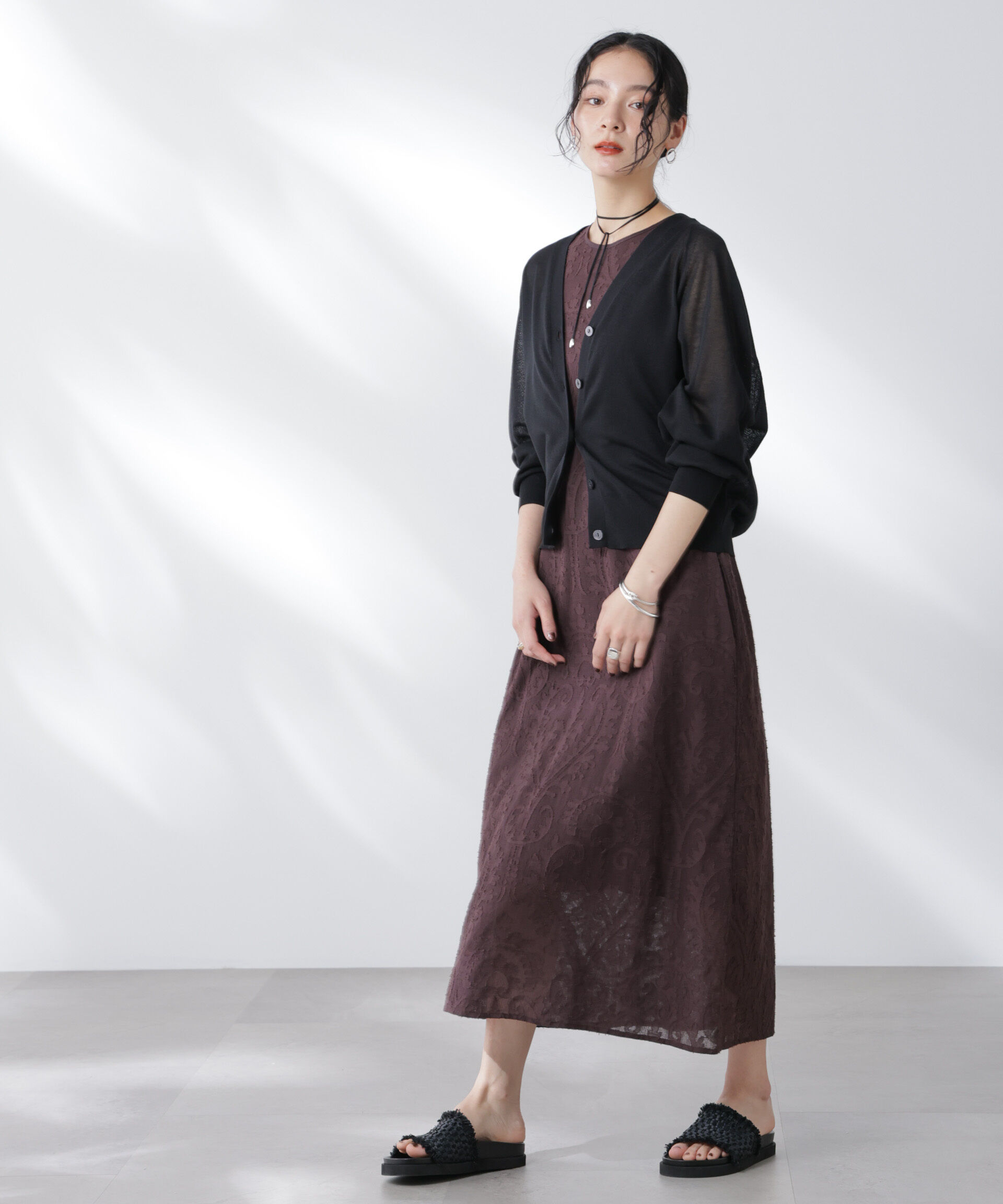 nano･universe「made in india カットワークジャカードワンピース(セットアップ可)」|ワンピース|