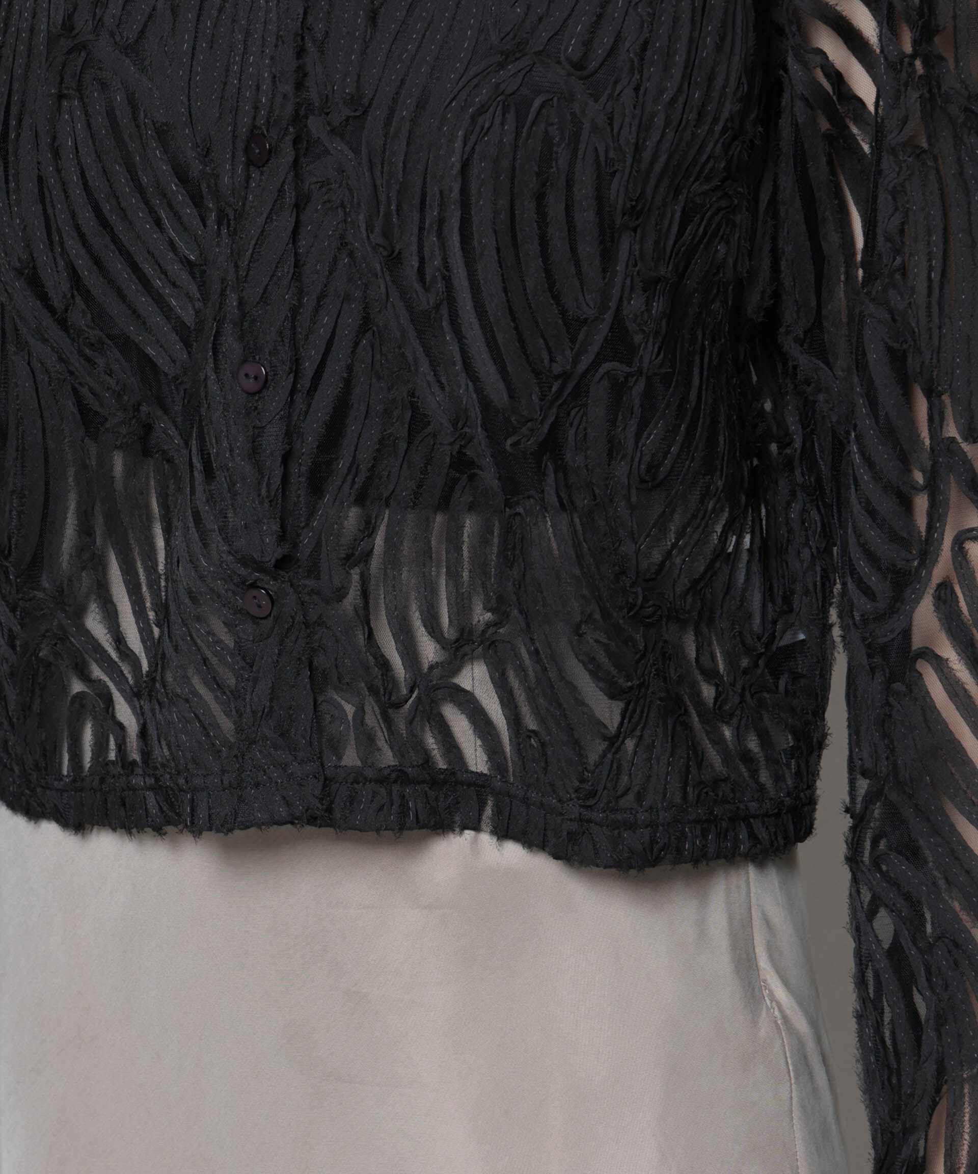 nano･universe「テープ刺繍チュール前後2wayカーディガン(セットアップ可)」|シャツ・ブラウス|