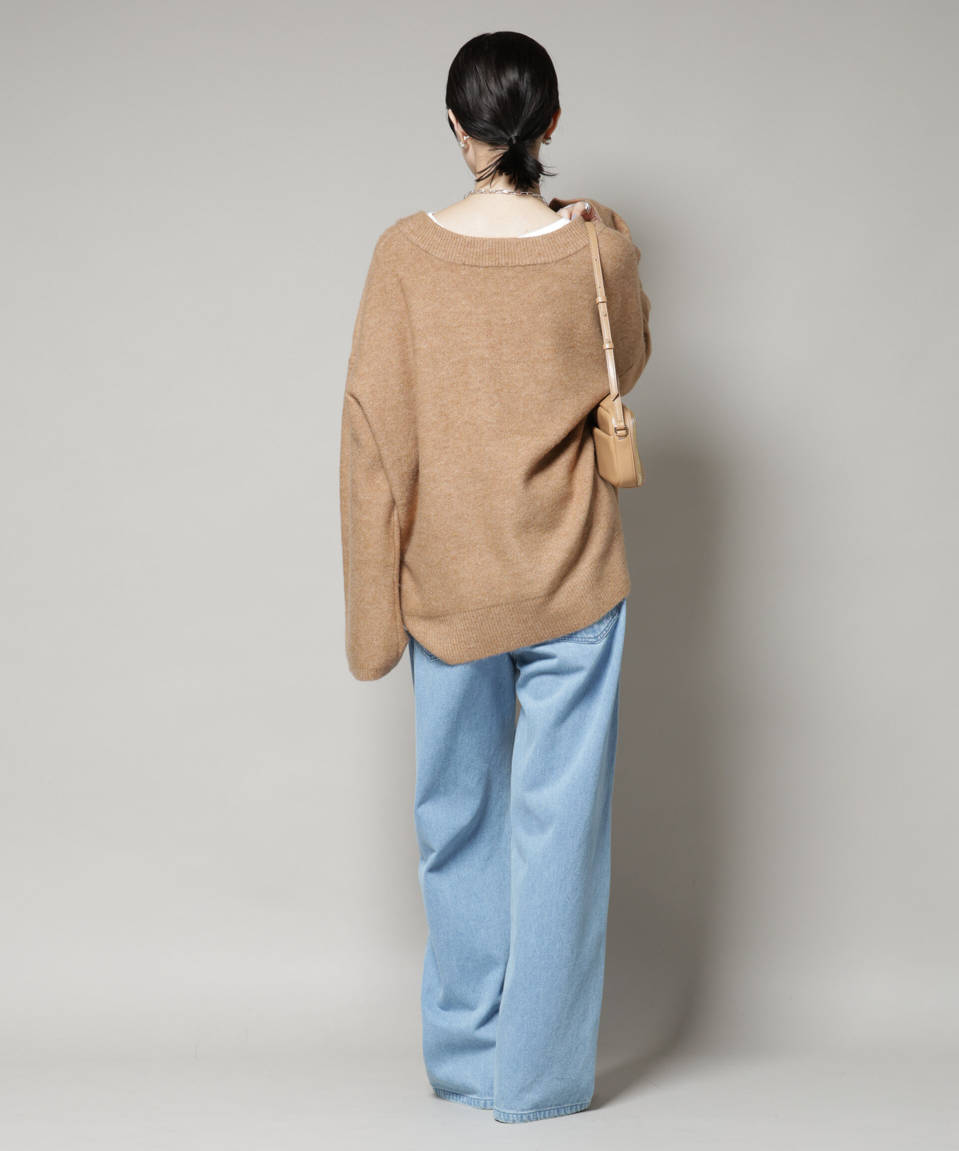 nano･universe「Vネックワイドシルエット圧縮ニット」|ニット・セーター|