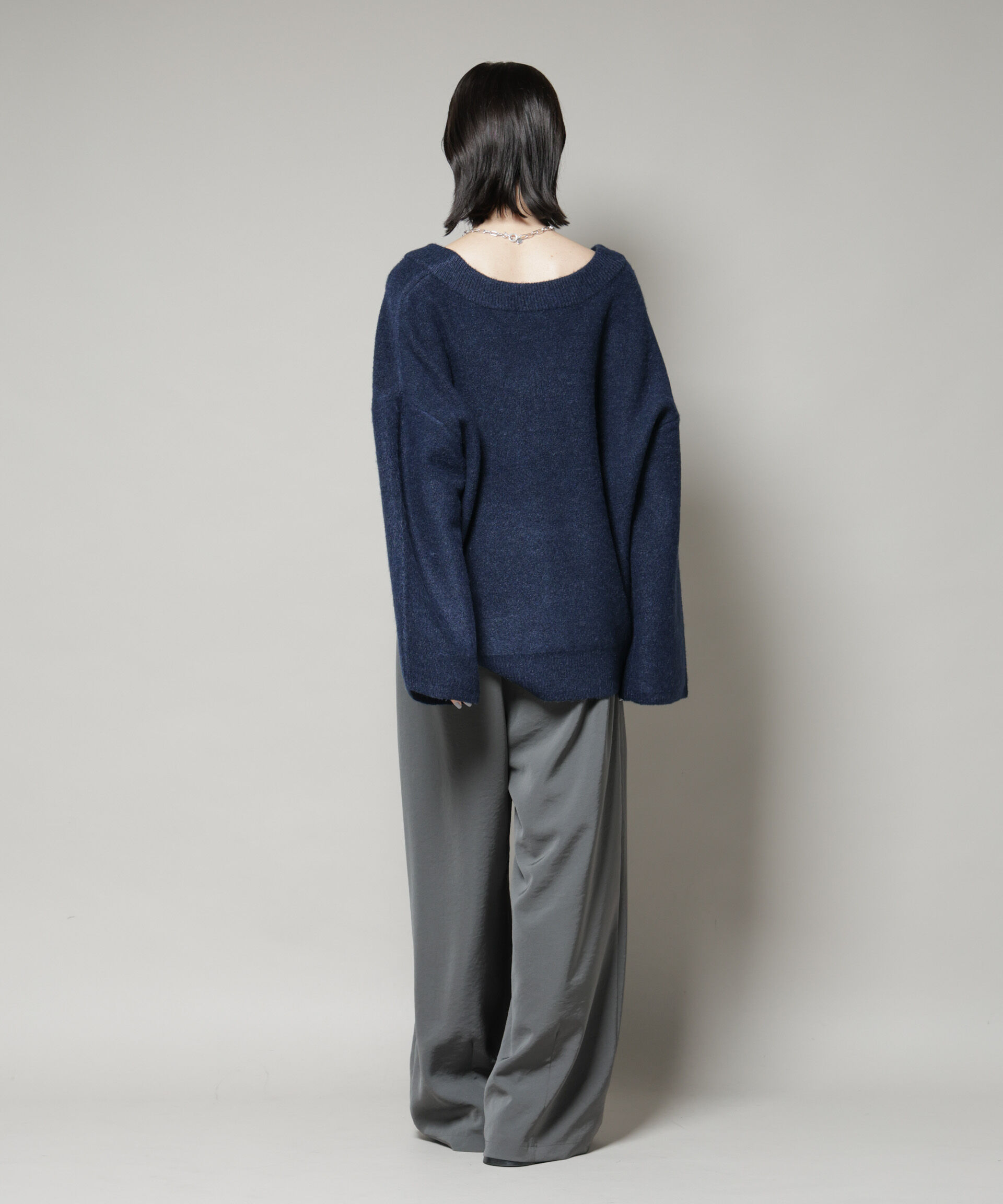 nano･universe「Vネックワイドシルエット圧縮ニット」|ニット・セーター|