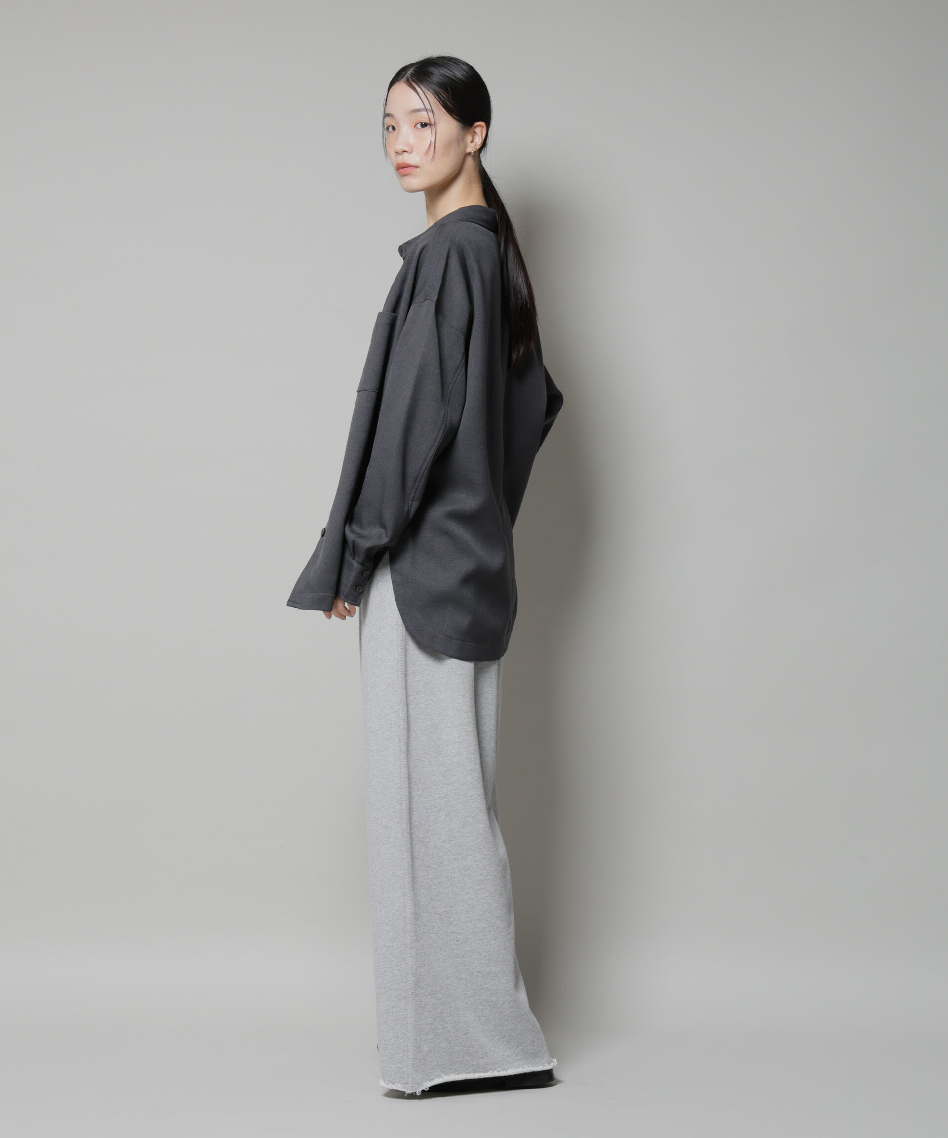 nano･universe「ウールライクポリエステルワイドシルエットシャツ(セットアップ可)」|シャツ・ブラウス|