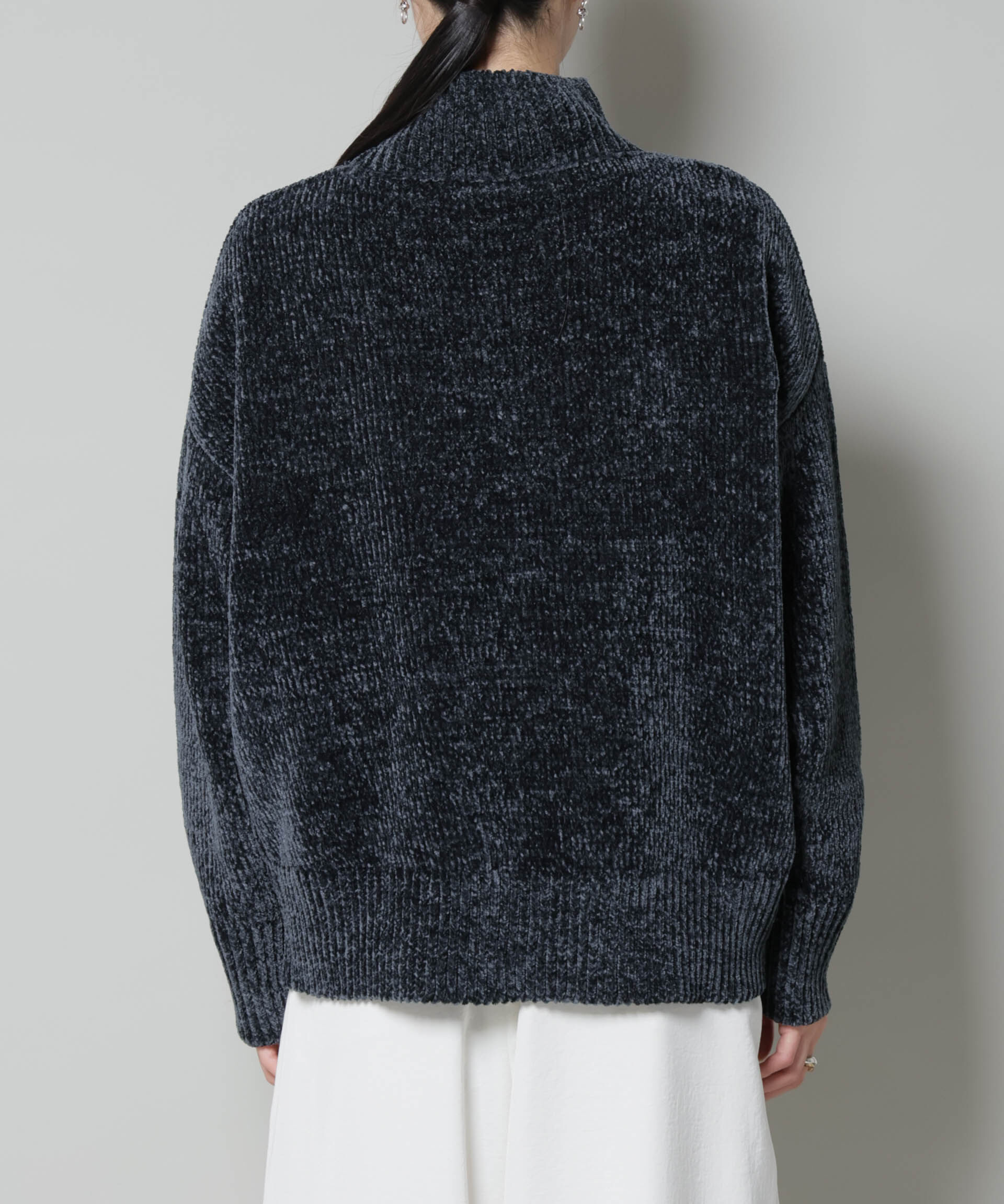 nano･universe「ベロアモールハイネックワイドニット」|ニット・セーター|