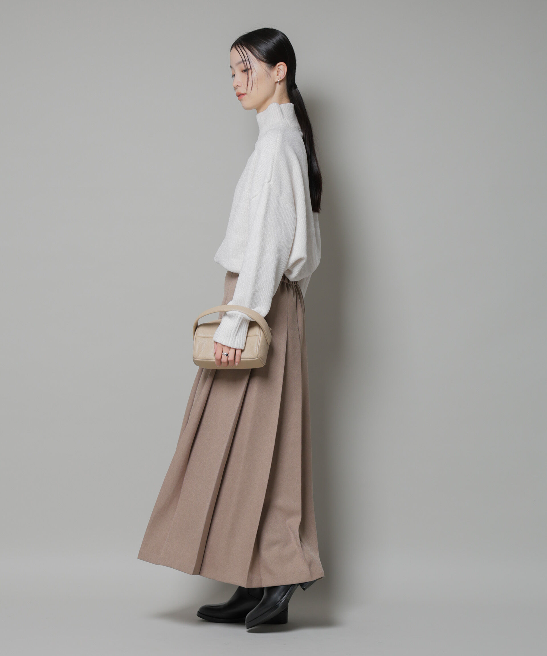 nano･universe「ベロアモールハイネックワイドニット」|ニット・セーター|