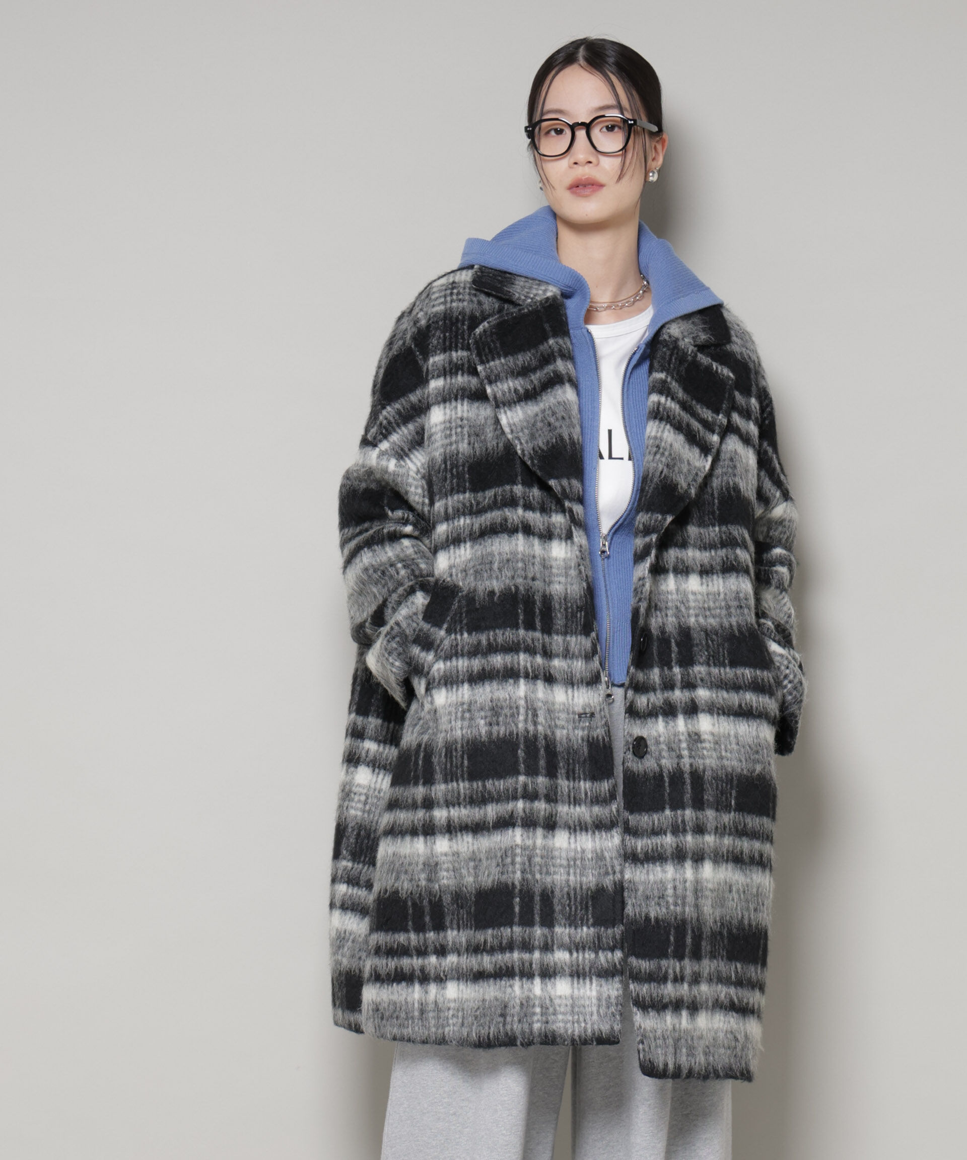 nano･universe「シャギーチェックコート」|その他|