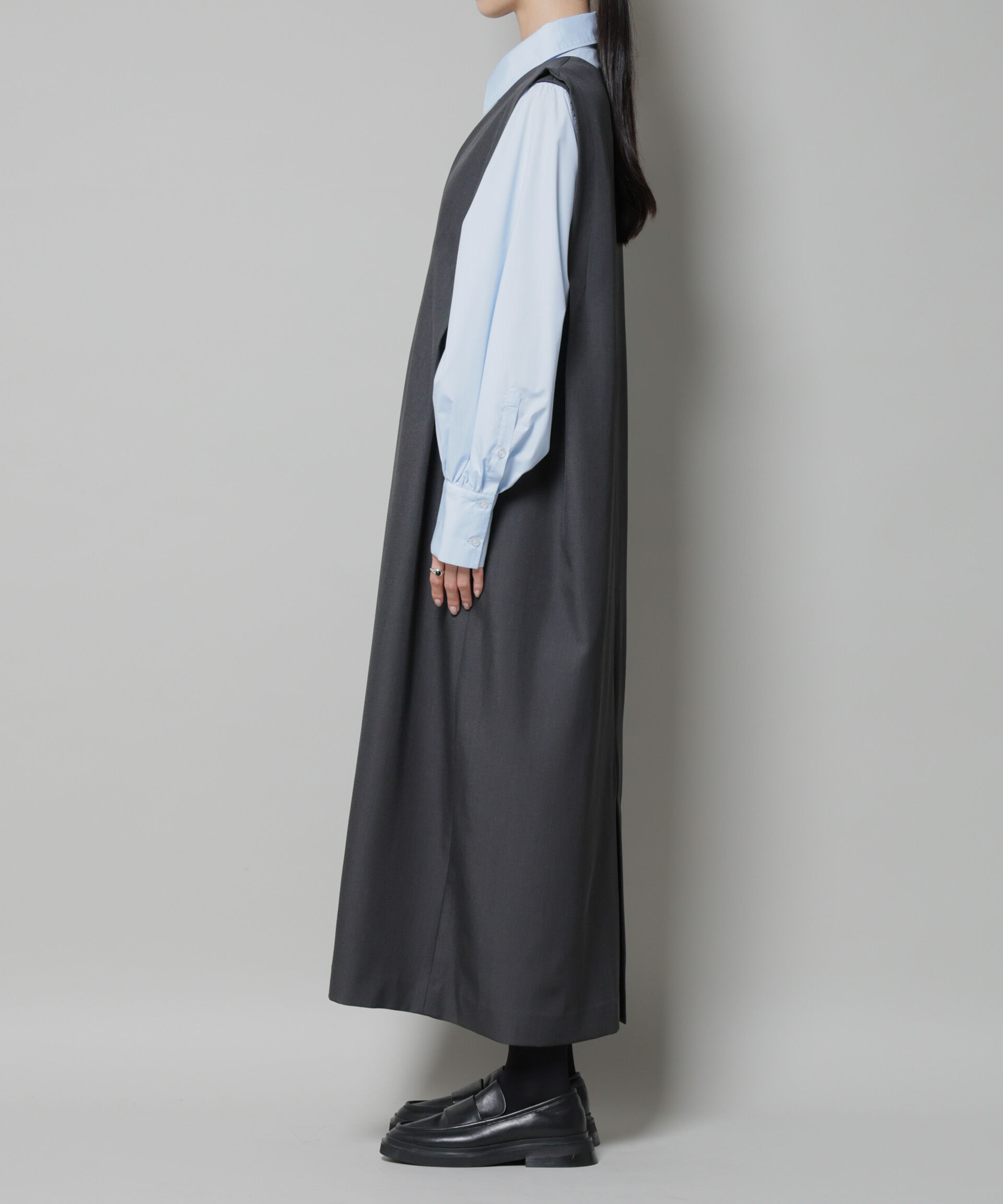 nano･universe「ショルダータックVネックワンピース」|ワンピース|