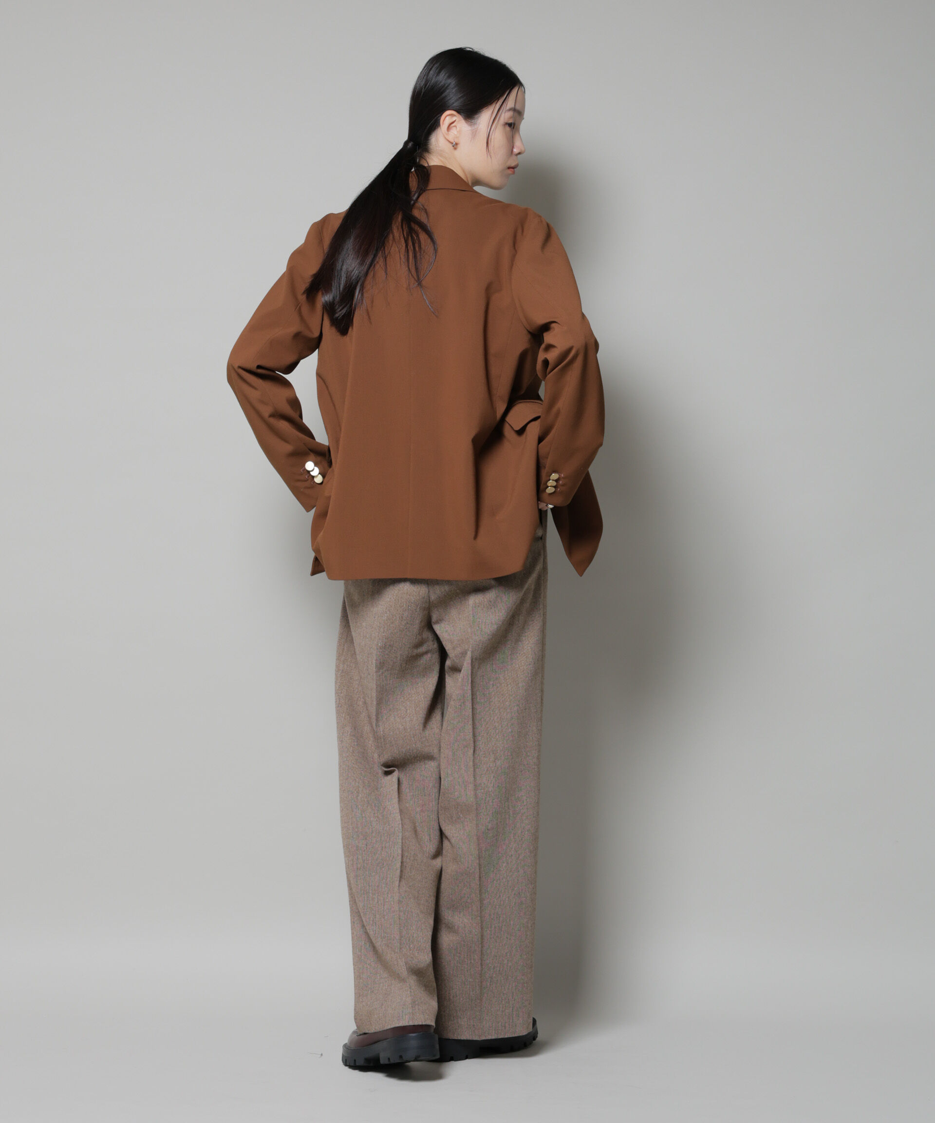 nano･universe「ツイードワンタックパンツ」|チノ|