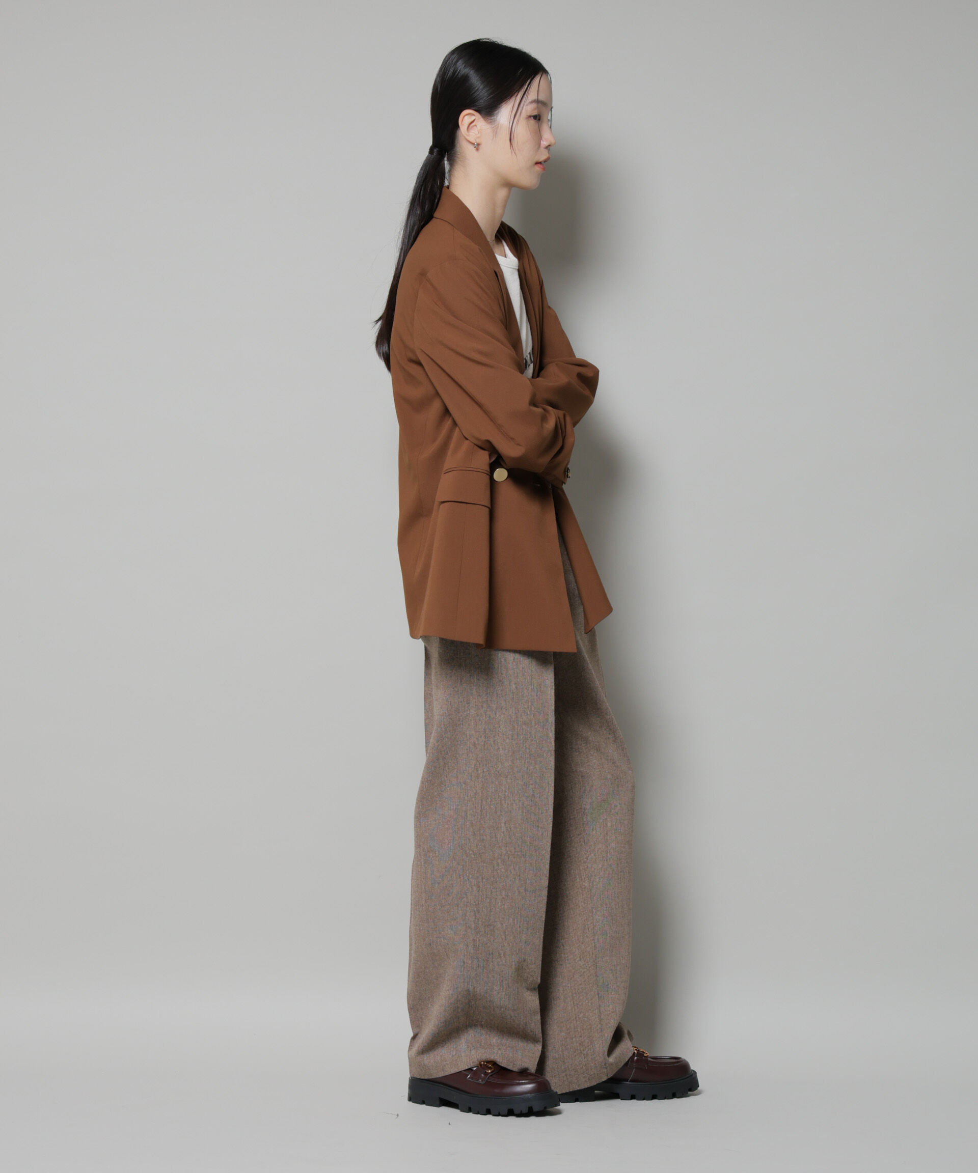 nano･universe「ツイードワンタックパンツ」|チノ|