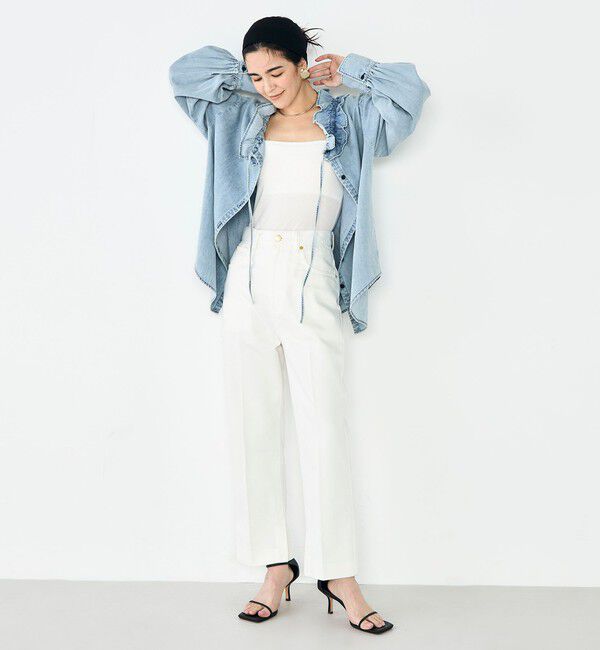 Rie Miller「【RM denim】スリットクロップドセンタープレスデニム」|デニム|