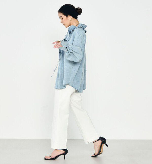 Rie Miller「【RM denim】スリットクロップドセンタープレスデニム」|デニム|