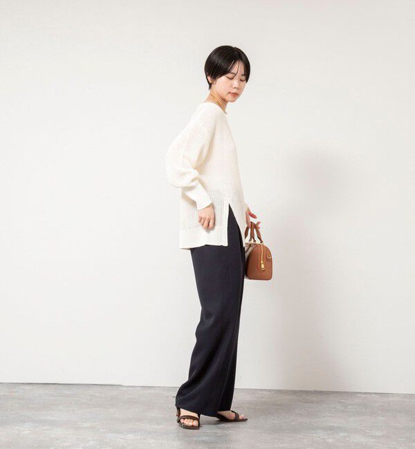 NOLLEY'S sophi「《手洗い可能》片畦前スリットプルオーバー」|ニット・セーター|