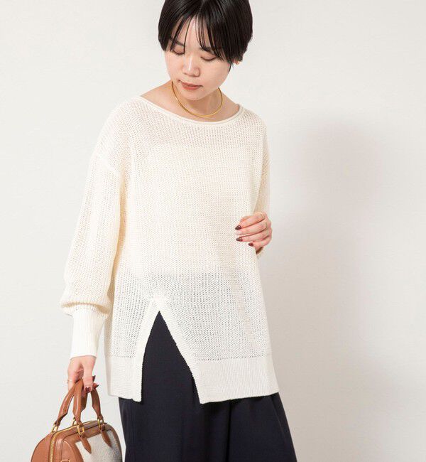 NOLLEY'S sophi「《手洗い可能》片畦前スリットプルオーバー」|ニット・セーター|