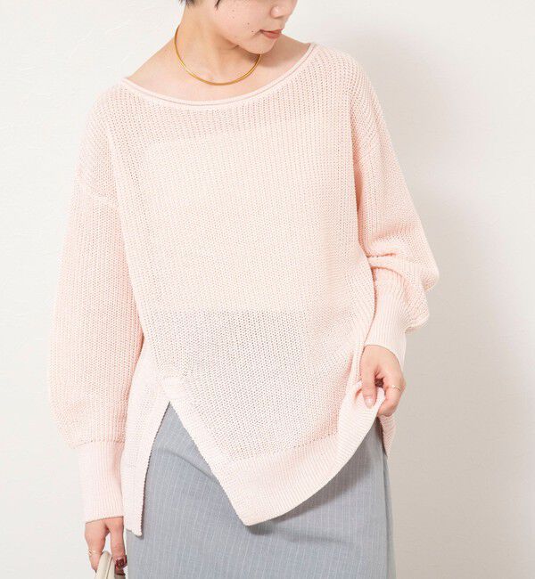 NOLLEY'S sophi「《手洗い可能》片畦前スリットプルオーバー」|ニット・セーター|
