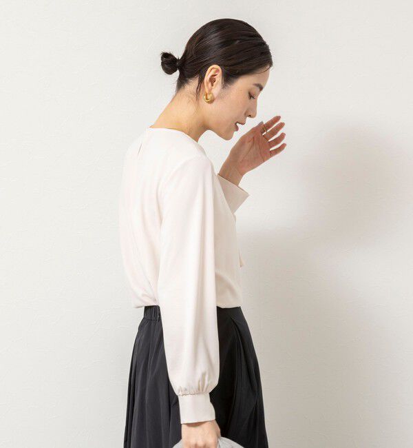 NOLLEY'S sophi「ウォッシャブルファンクショナルジョーゼットプリントタックフレアーブラウス」|シャツ・ブラウス|