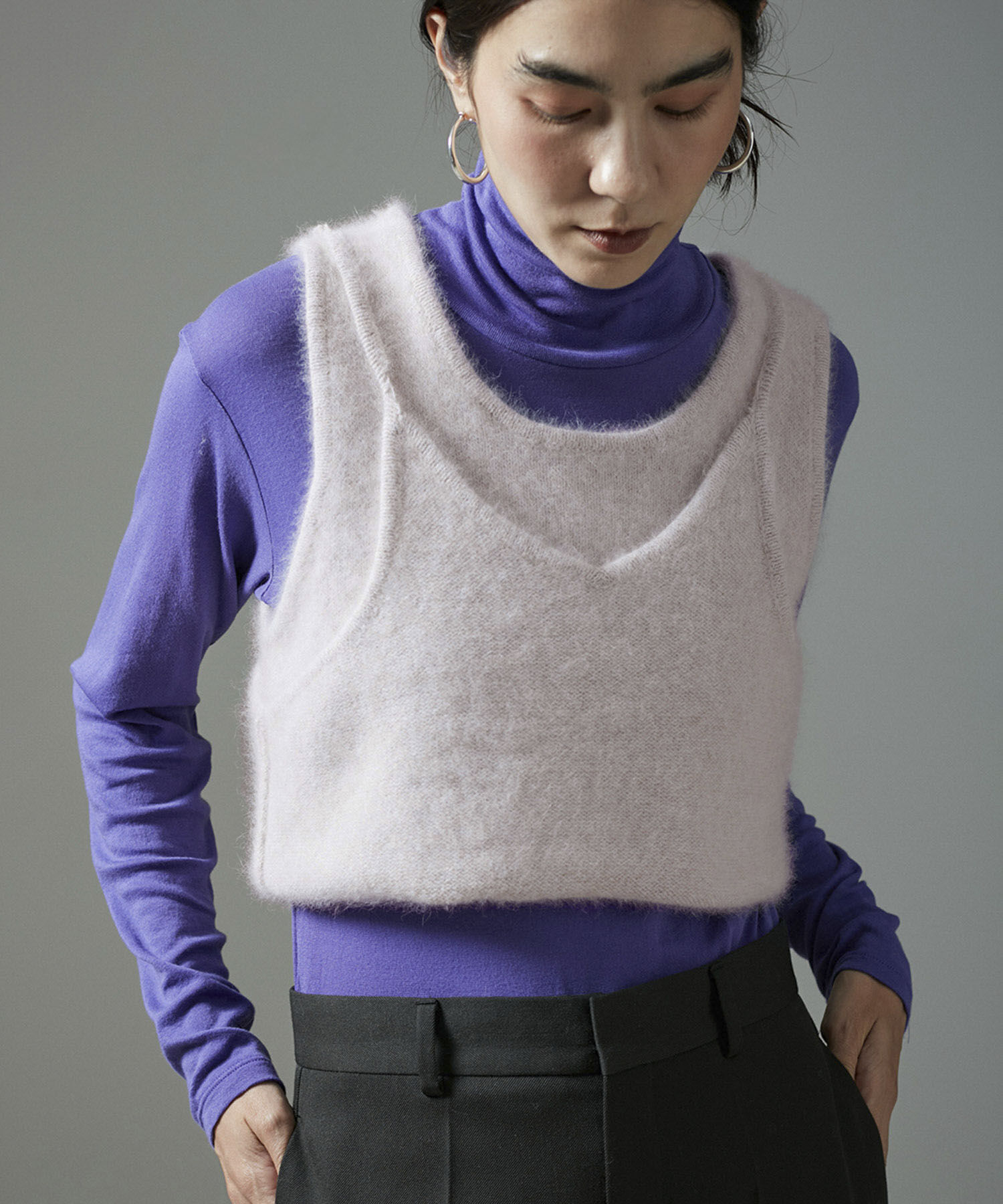 SALON adam et rope'「フォックスカシミヤ2WAYタンクトップ」|タンクトップ|ライトグレー(08)