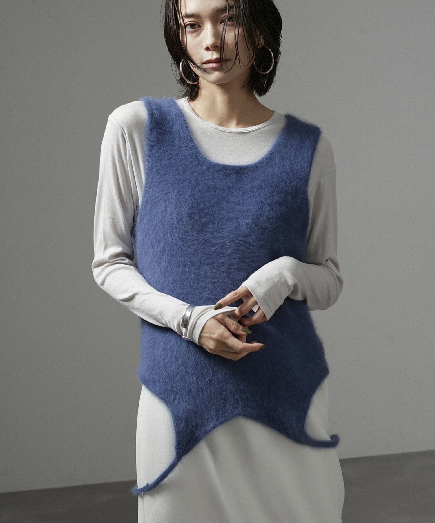 SALON adam et rope'「フォックスカシミヤ2WAYタンクトップ」|タンクトップ|ブルー系(45)