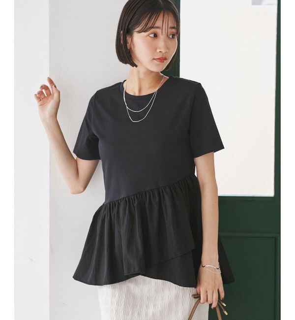 VIS「ペプラムドッキングプルオーバー」|Tシャツ・カットソー|ブラック(01)