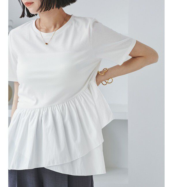 VIS「ペプラムドッキングプルオーバー」|Tシャツ・カットソー|オフホワイト(15)