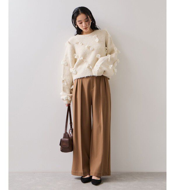 VIS「【WEB限定】ゆるっとボリュームリボンモチーフニット」|ニット・セーター|