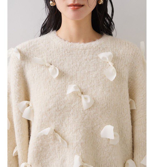 VIS「【WEB限定】ゆるっとボリュームリボンモチーフニット」|ニット・セーター|