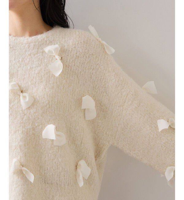 VIS「【WEB限定】ゆるっとボリュームリボンモチーフニット」|ニット・セーター|