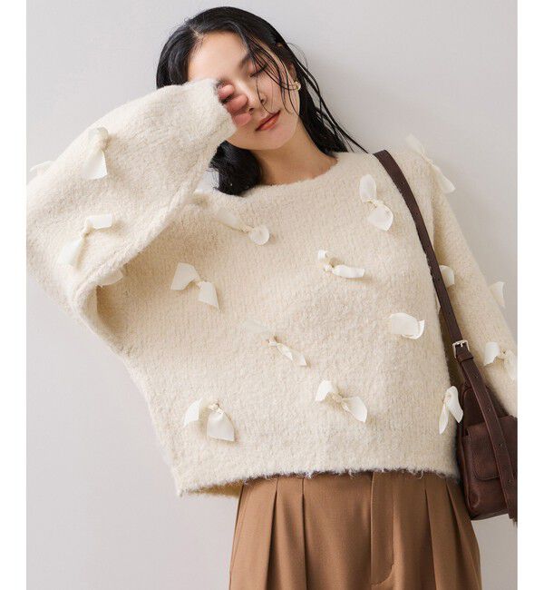 VIS「【WEB限定】ゆるっとボリュームリボンモチーフニット」|ニット・セーター|