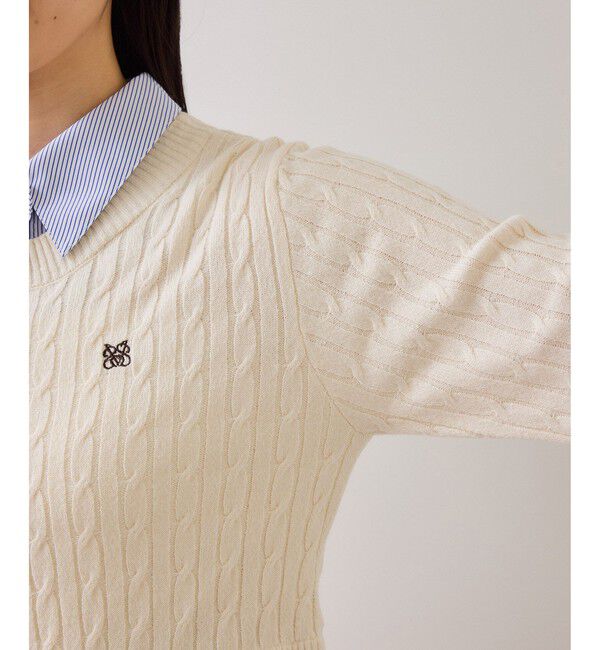 VIS「ハイゲージケーブシャツドッキングプルオーバー」|ニット・セーター|