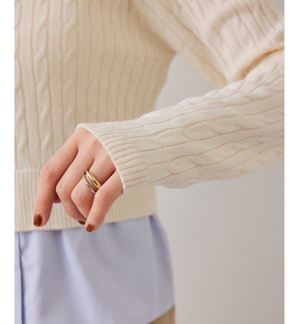 VIS「ハイゲージケーブシャツドッキングプルオーバー」|ニット・セーター|