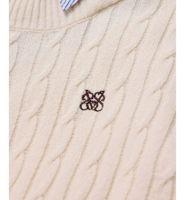 VIS「ハイゲージケーブシャツドッキングプルオーバー」|ニット・セーター|