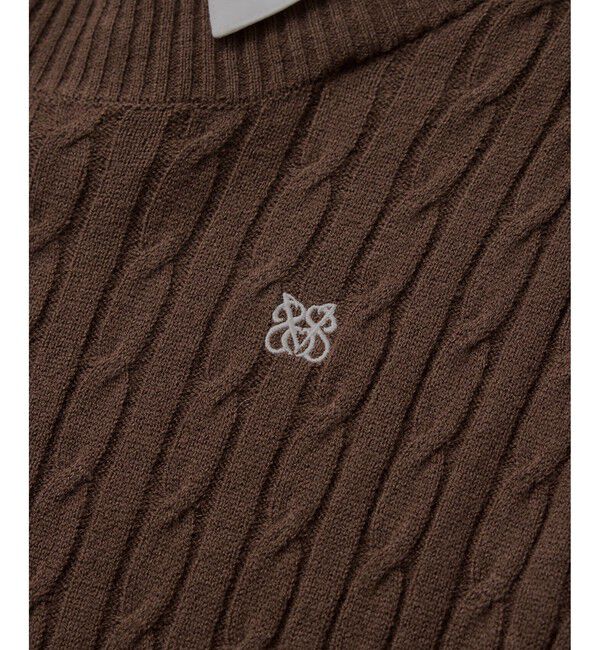 VIS「ハイゲージケーブシャツドッキングプルオーバー」|ニット・セーター|