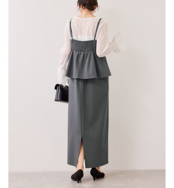 VIS「【WEB限定】美easyコンフォートツイルペプラム切替キャミワンピース/イージーケア・UVケア」|ワンピース|