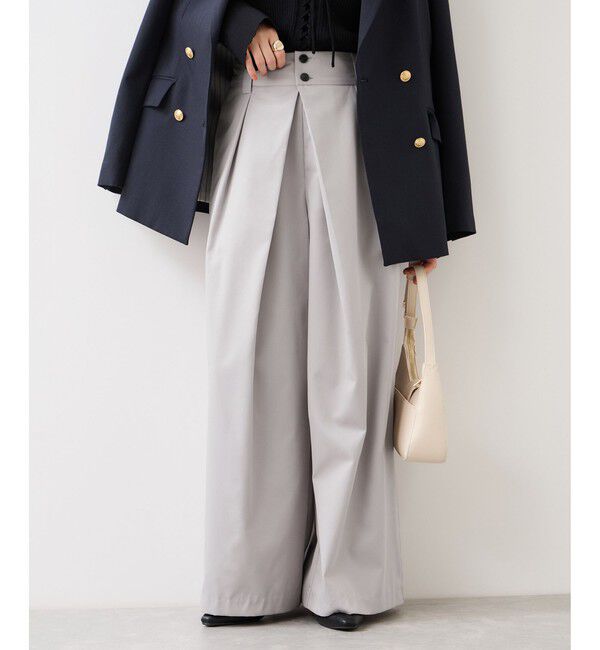 VIS「フロントタックデザインワイドパンツ」|チノ|