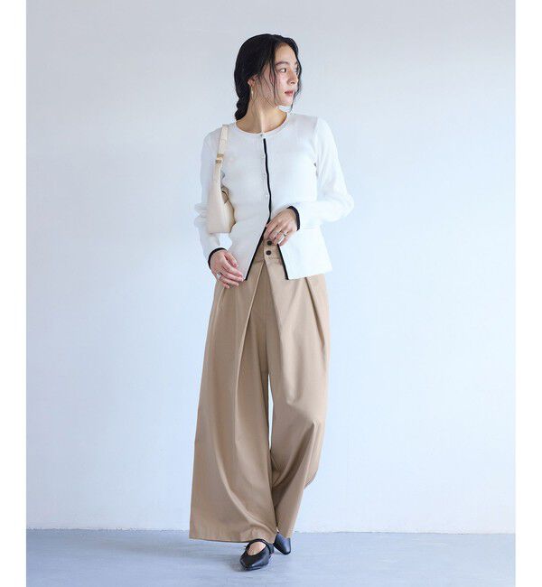 VIS「フロントタックデザインワイドパンツ」|チノ|