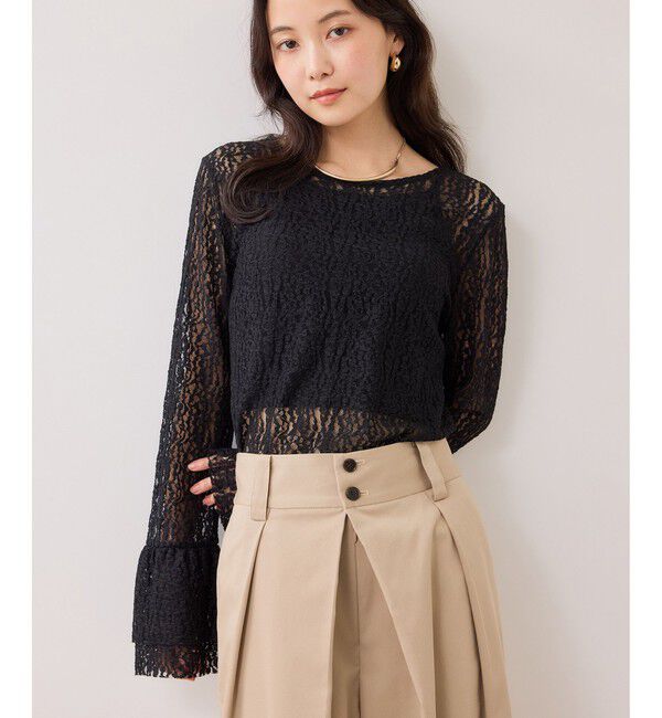 VIS「フレアスリーブレーストップス」|Tシャツ・カットソー|