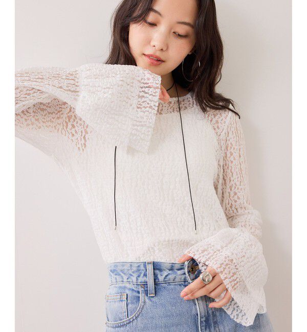 VIS「フレアスリーブレーストップス」|Tシャツ・カットソー|