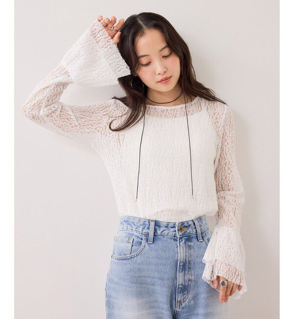 VIS「フレアスリーブレーストップス」|Tシャツ・カットソー|