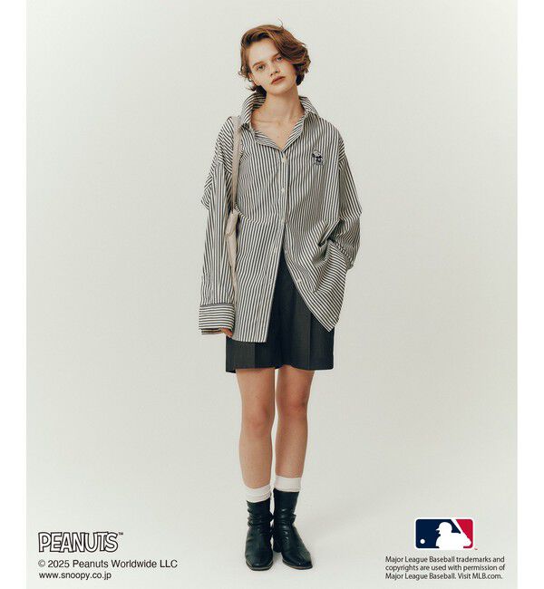 Rope&rsquo;Picnic「【PEANUTS&times;MLB COLLECTION by ROPE' PICNIC】オーバーサイズシャツ」|シャツ・ブラウス|