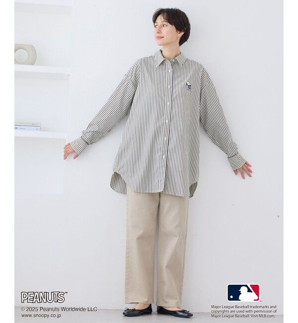 Rope&rsquo;Picnic「【PEANUTS&times;MLB COLLECTION by ROPE' PICNIC】オーバーサイズシャツ」|シャツ・ブラウス|