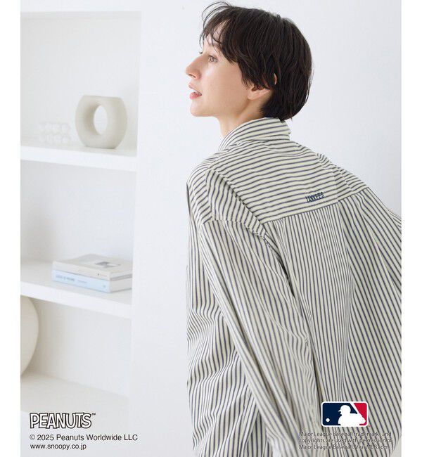 Rope&rsquo;Picnic「【PEANUTS&times;MLB COLLECTION by ROPE' PICNIC】オーバーサイズシャツ」|シャツ・ブラウス|