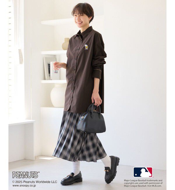 Rope&rsquo;Picnic「【PEANUTS&times;MLB COLLECTION by ROPE' PICNIC】オーバーサイズシャツ」|シャツ・ブラウス|