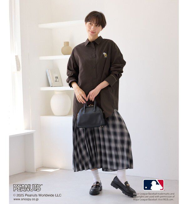 Rope&rsquo;Picnic「【PEANUTS&times;MLB COLLECTION by ROPE' PICNIC】オーバーサイズシャツ」|シャツ・ブラウス|
