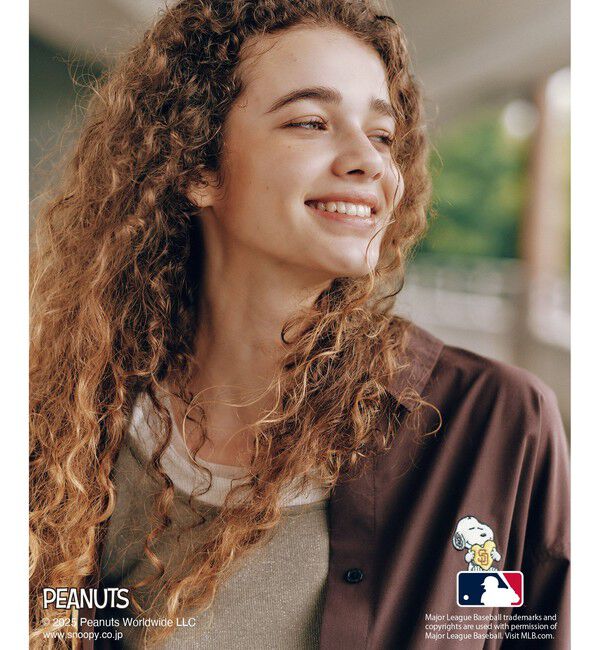 Rope&rsquo;Picnic「【PEANUTS&times;MLB COLLECTION by ROPE' PICNIC】オーバーサイズシャツ」|シャツ・ブラウス|