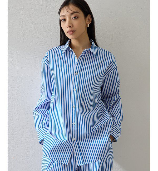  「ストライプシャツ」|シャツ・ブラウス|ブルー