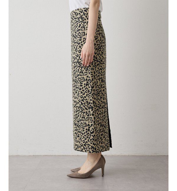  「リネンレオパードスカート」|スカート|