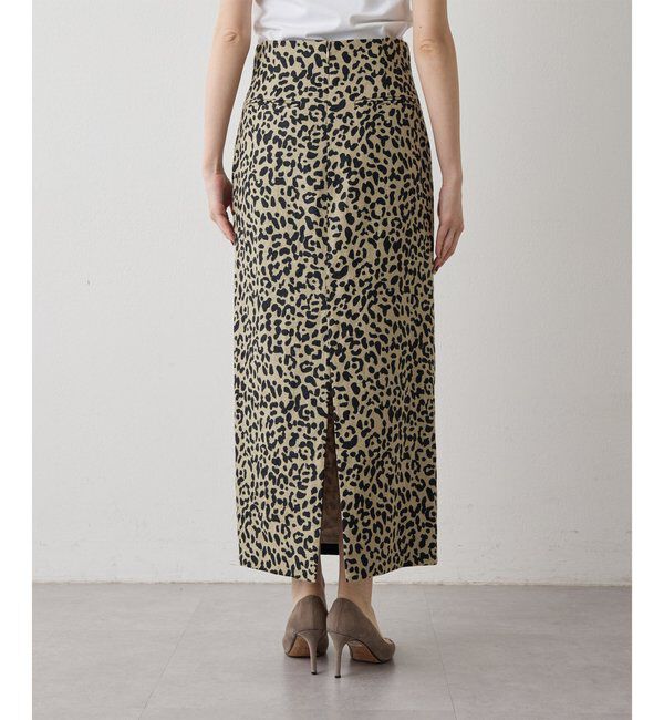  「リネンレオパードスカート」|スカート|