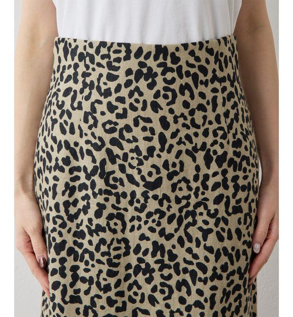  「リネンレオパードスカート」|スカート|