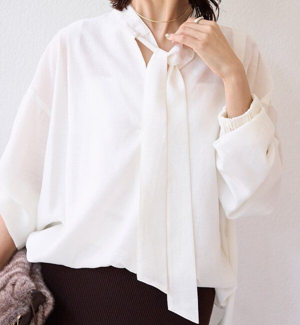  「予約【オンオフ使える】ナロータイブラウス」|シャツ・ブラウス|