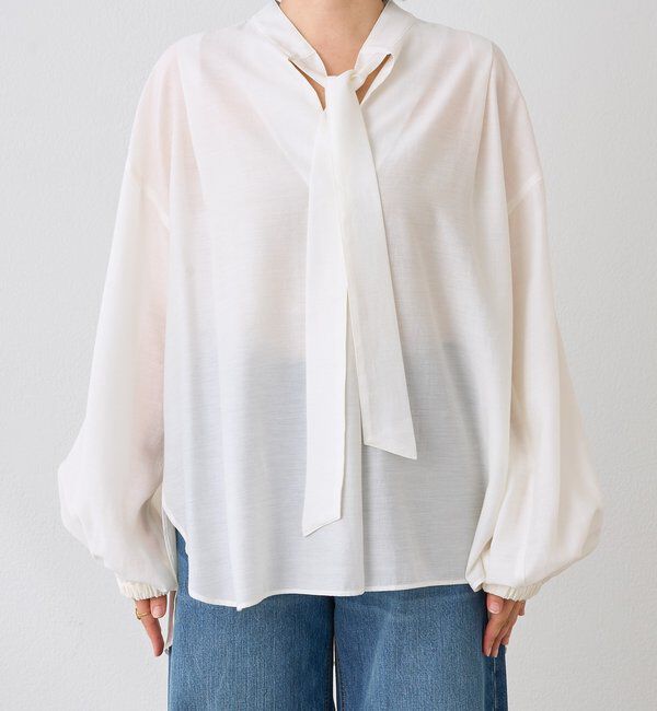  「予約【オンオフ使える】ナロータイブラウス」|シャツ・ブラウス|