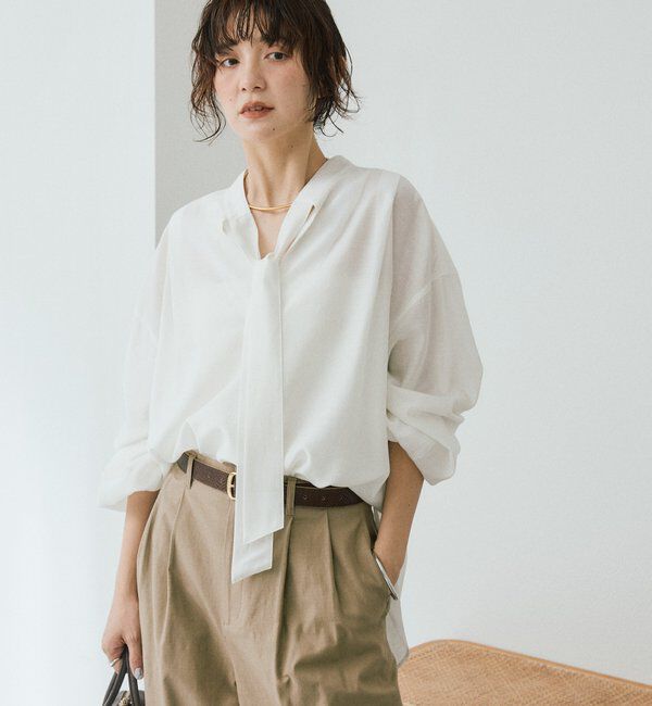  「予約【オンオフ使える】ナロータイブラウス」|シャツ・ブラウス|
